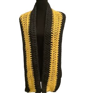 Black and Yellow Knit Scarf